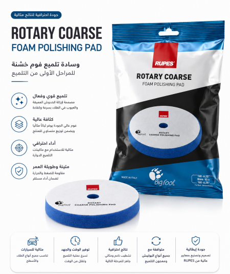 وسادة بوليش تلميع رغوية خشنة دوارةRUPES Rotary