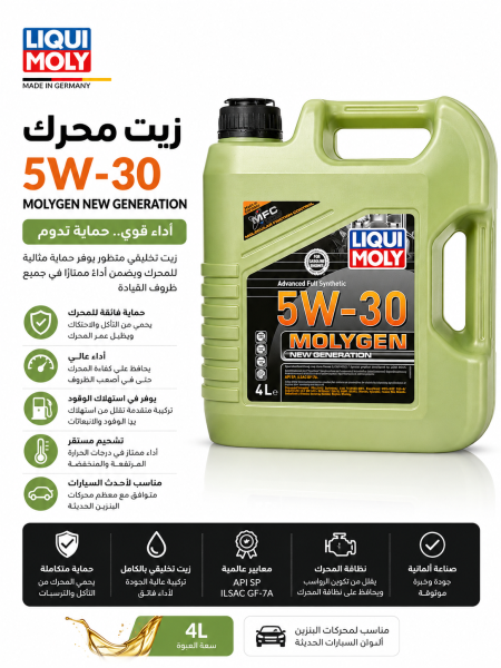 زيت محرك سيارة Liqui Moly Molygen New Generation 5W-30