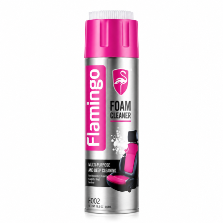 منظف رغوي مع فرشاة لتنظيف فرش السيارات  Flamingo